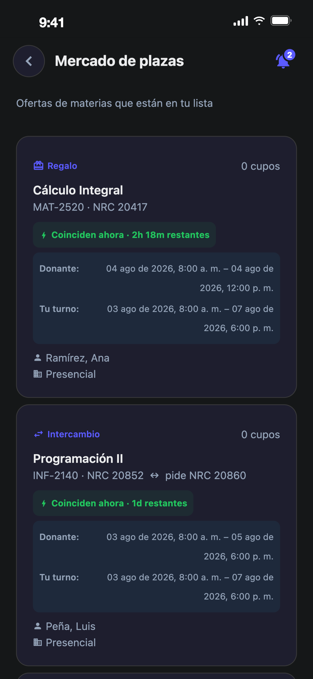 Mercado de intercambio de cupos en Chroni
